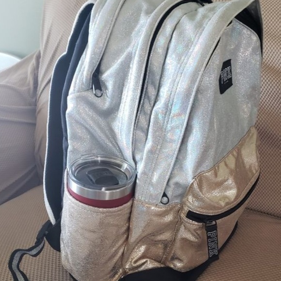 SOLD>>VS Pink Metallic backpack - Picture 6 of 8